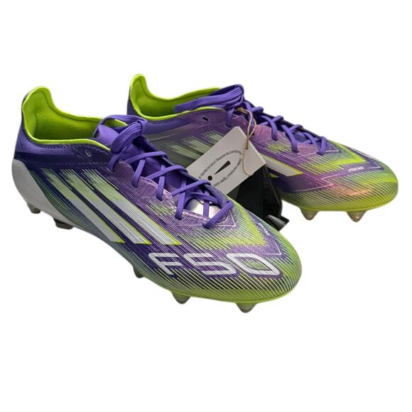 Adidas Purple Green F50 Elite Soft Ground Soccer Cleats Sneakers Size 6 - Picture 3 of 10